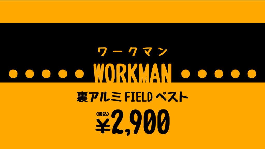 WORKMAN ワークマン 裏アルム FIELD ベスト 2900円